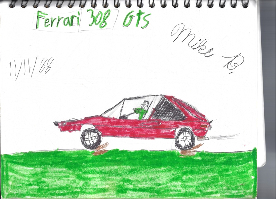 Drawing of a Ferrari 308