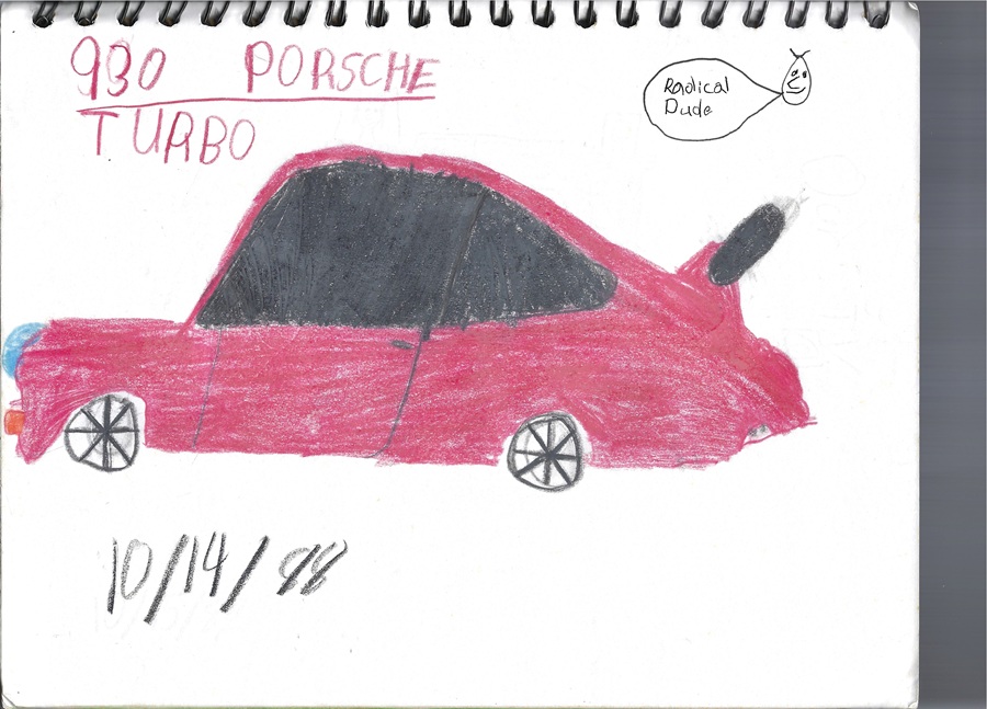 Drawing of a Porsche 930 911